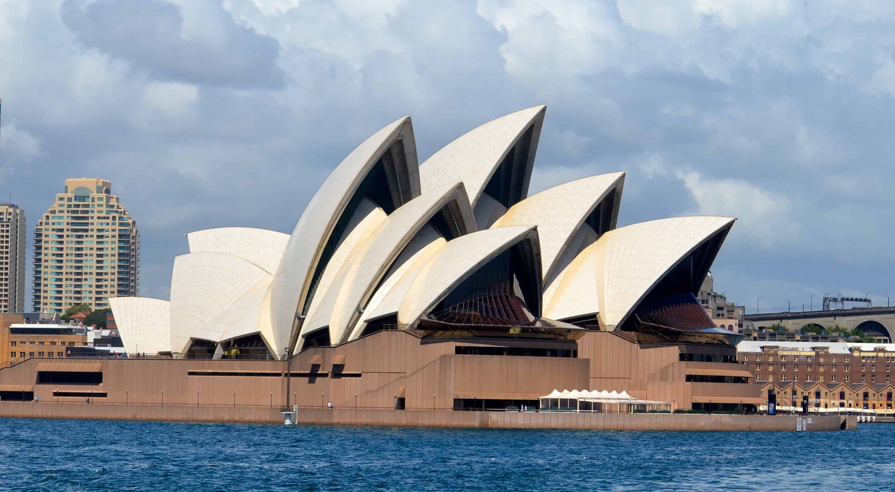 The Sydney Opera House from the harbor, on the ferry out to Watson Bay