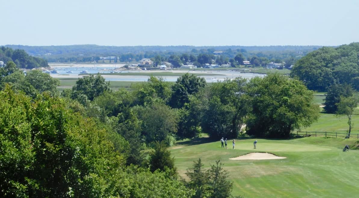 The fourth hole at Cape Ann, looking toward Gloucester