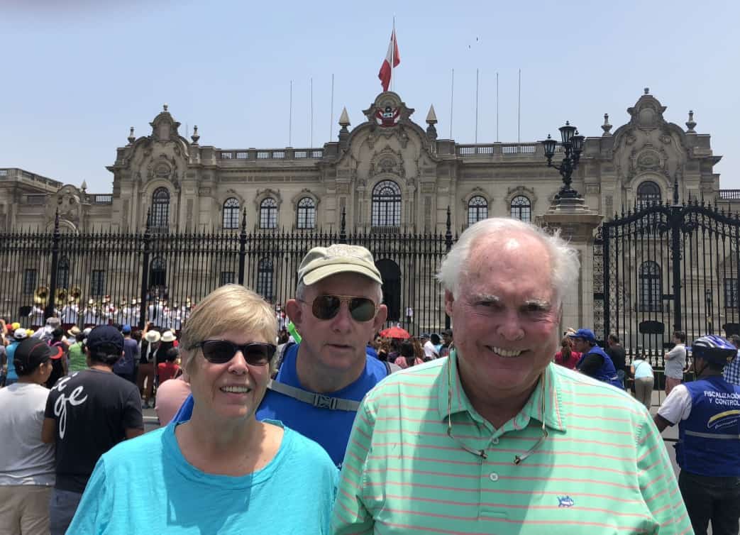 Steve, Marilyn, and John at the start of the trip