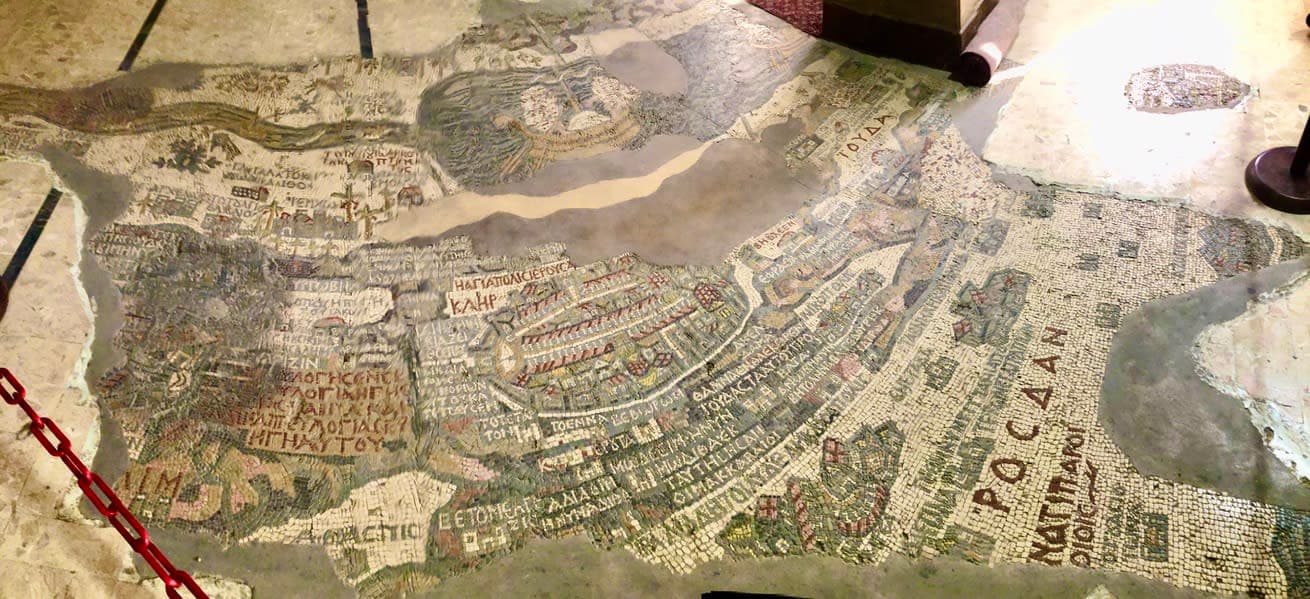 The sixth-century Madaba Map, the oldest surviving map of the Holy Land