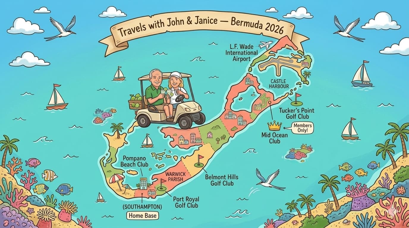 Turquoise water and a pink-sand cove on the Bermuda coast