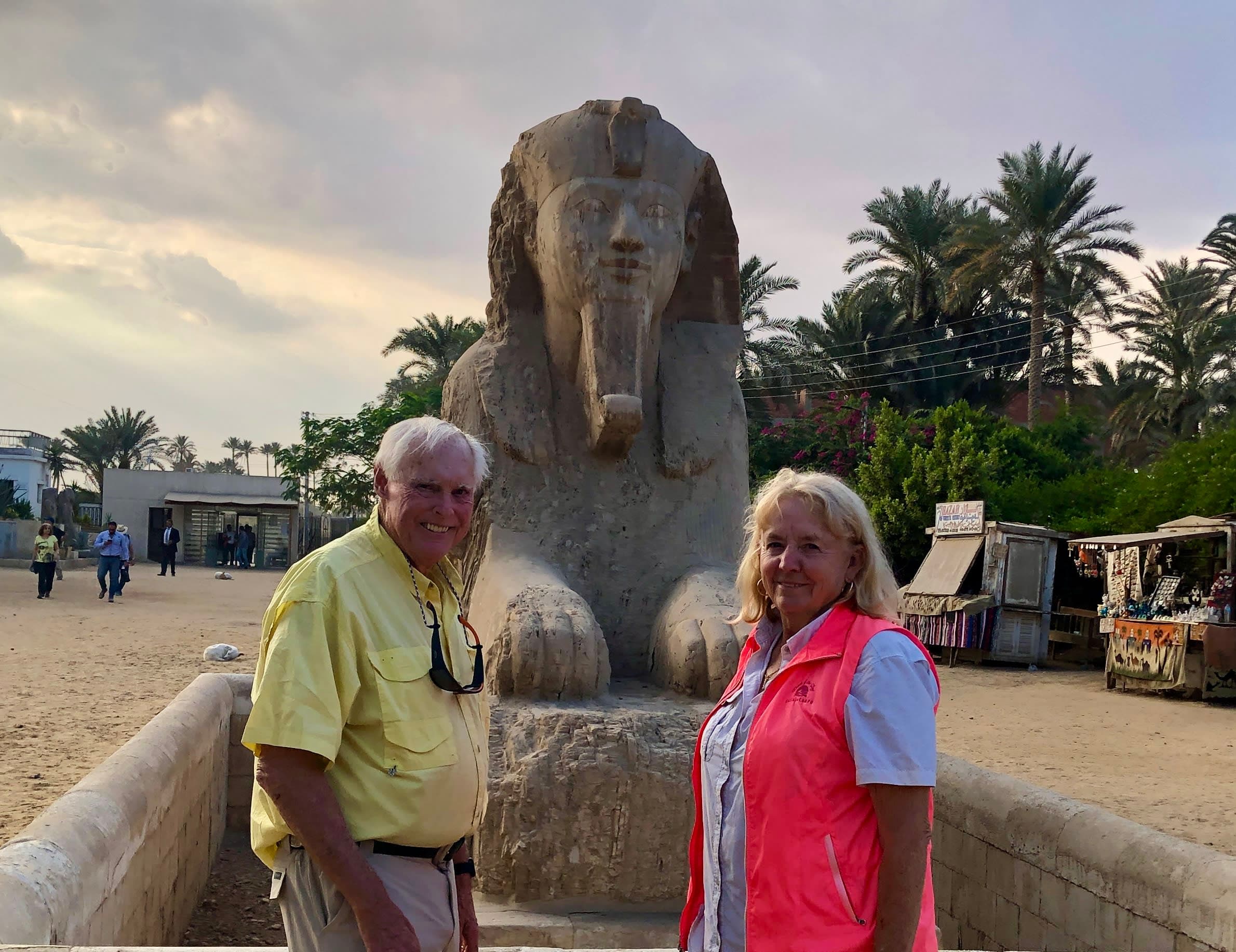 The Alabaster Sphinx at the open-air museum at Mit Rahina